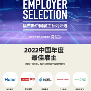 海尔集团、小米集团等10家企业获评2022福布斯中国最佳雇主